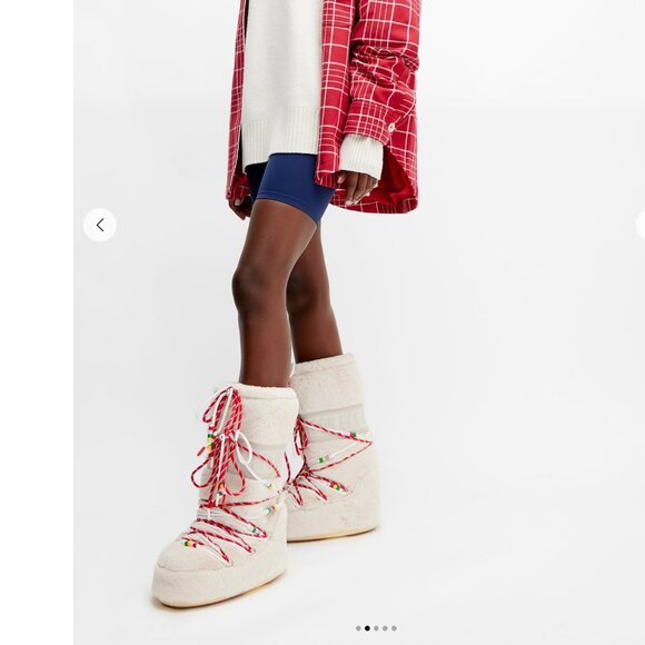 NIB *RARE* Moon Boot Icon Cream Faux-Fur Beaded Boots (white/size 35-38) - Picture 5 of 7